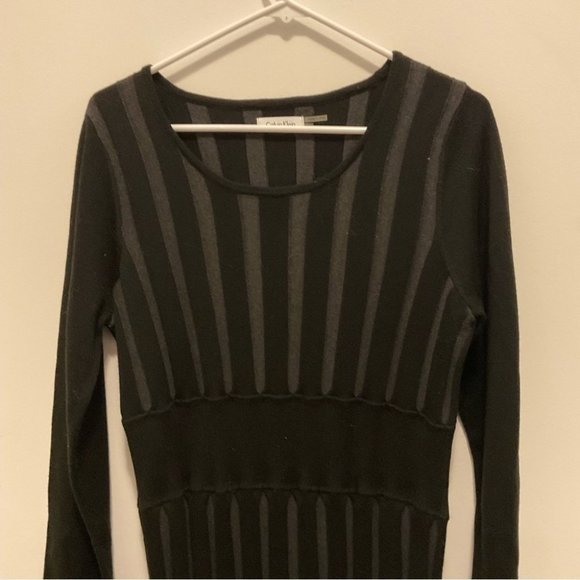 Calvin Klein Black & Gray Long Sleeve Sweater  Dress Size XL - Picture 4 of 8